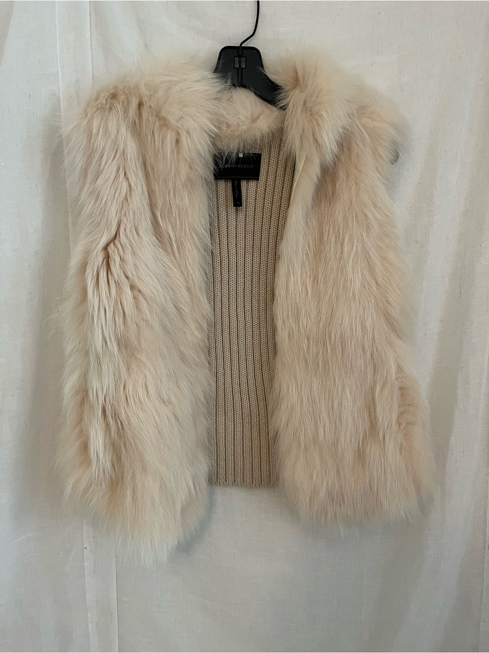 BCBGMaxAzria Pale Cream Fox Fur & Knit Vest (not mine, selling for a friend)